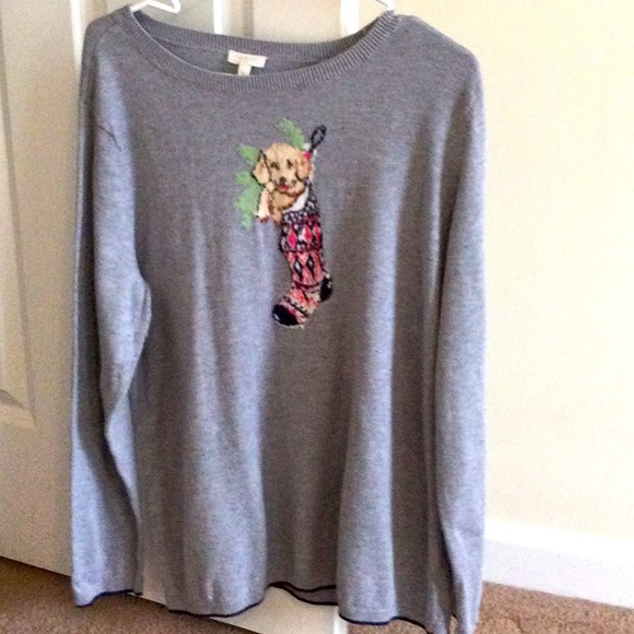 Talbots womens Christmas sweater. Size XL. Gray. Good condition. - Picture 1 of 1
